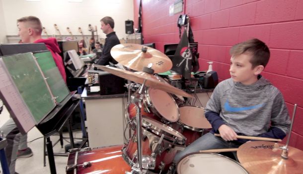 Barboursville Middle Student Plays Drums